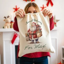 Sacco di babbo natale personalizzato calza di natale Merry Xmas eve decorazione famiglia bambini kid boy girl Present Toy Bag regalo di benvenuto