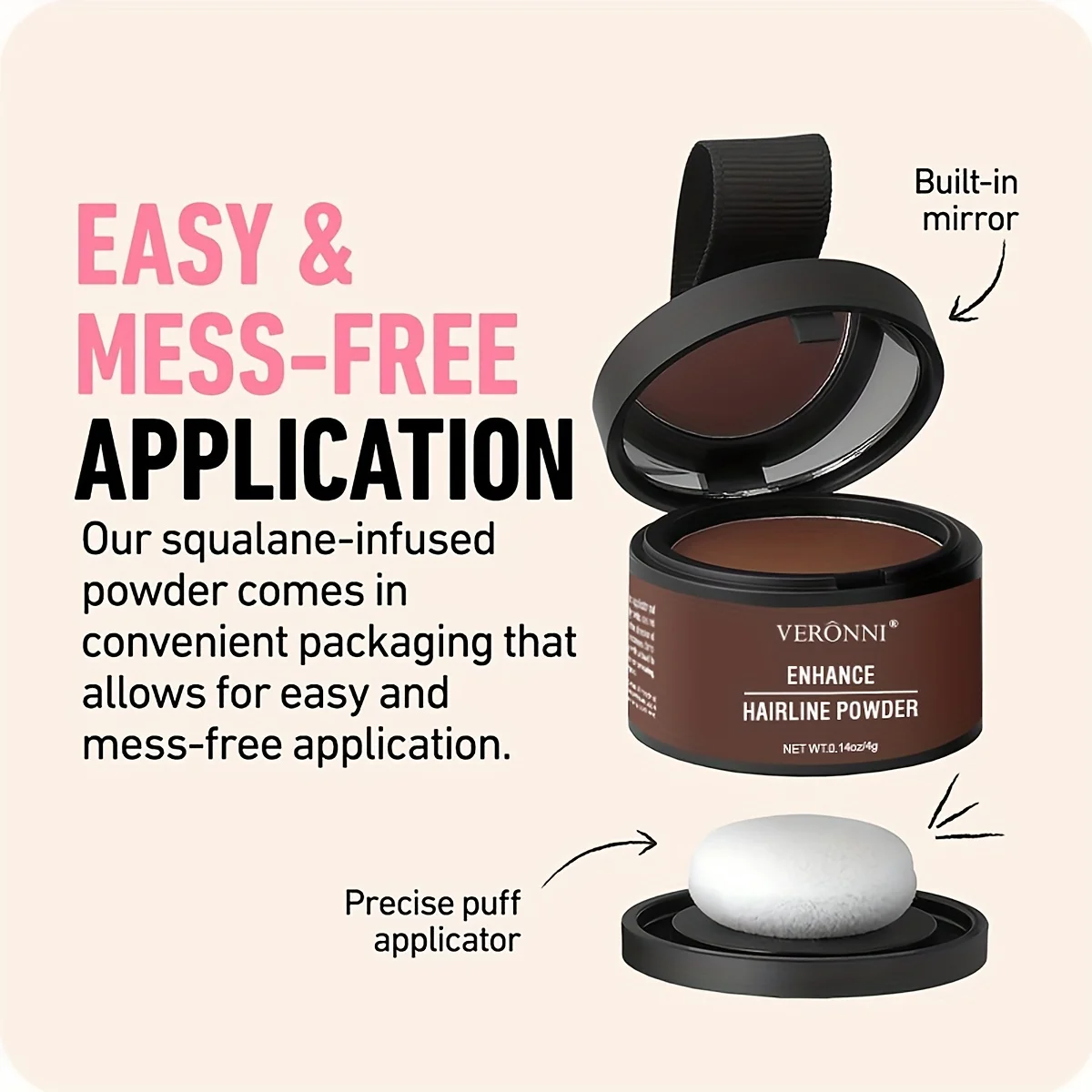 2 szt. Pudru do koryguowania linii włosów z pisakiem do koloryzacji włosów, odporny na rozmazywanie, natychmiastowo kryje linie włosów i korzenie włosów, szybkie zakrycie