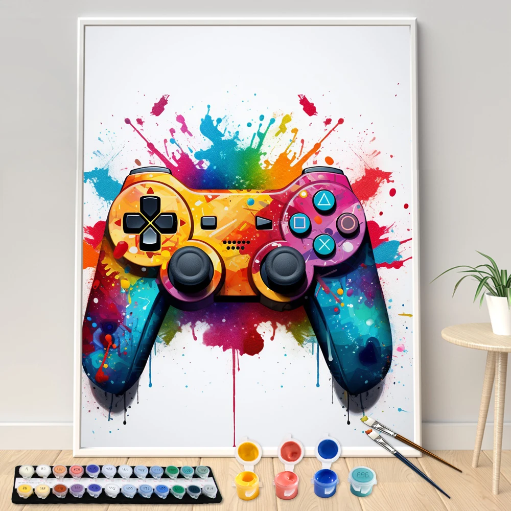 

Painting By Numbers 40x50cm Kits Colorful gaming console Picture By Numbers For Home Decors Handpainted Diy Gift