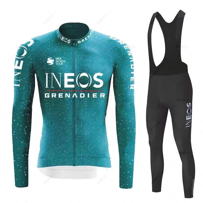 Ineos Grenadier Autumn Cycling Jersey Set Long Sleeve Bicycle Clothing MTB Maillot Ropa Ciclismo Sportswear Road Bike Uniform