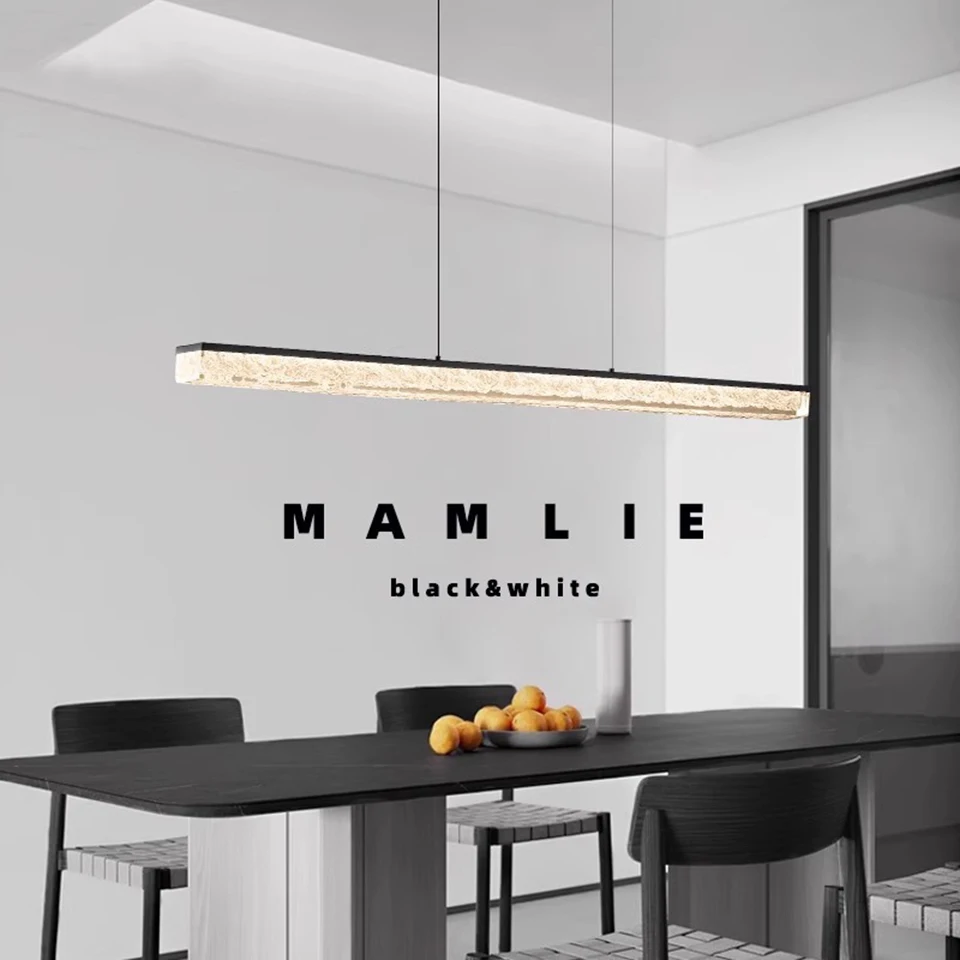 Nordic Glacier Pattern Acrylic Pendant Lights Modern loft Restaurant Long Strip Pendant Lamp Living Room Home Decor Hanging Lamp