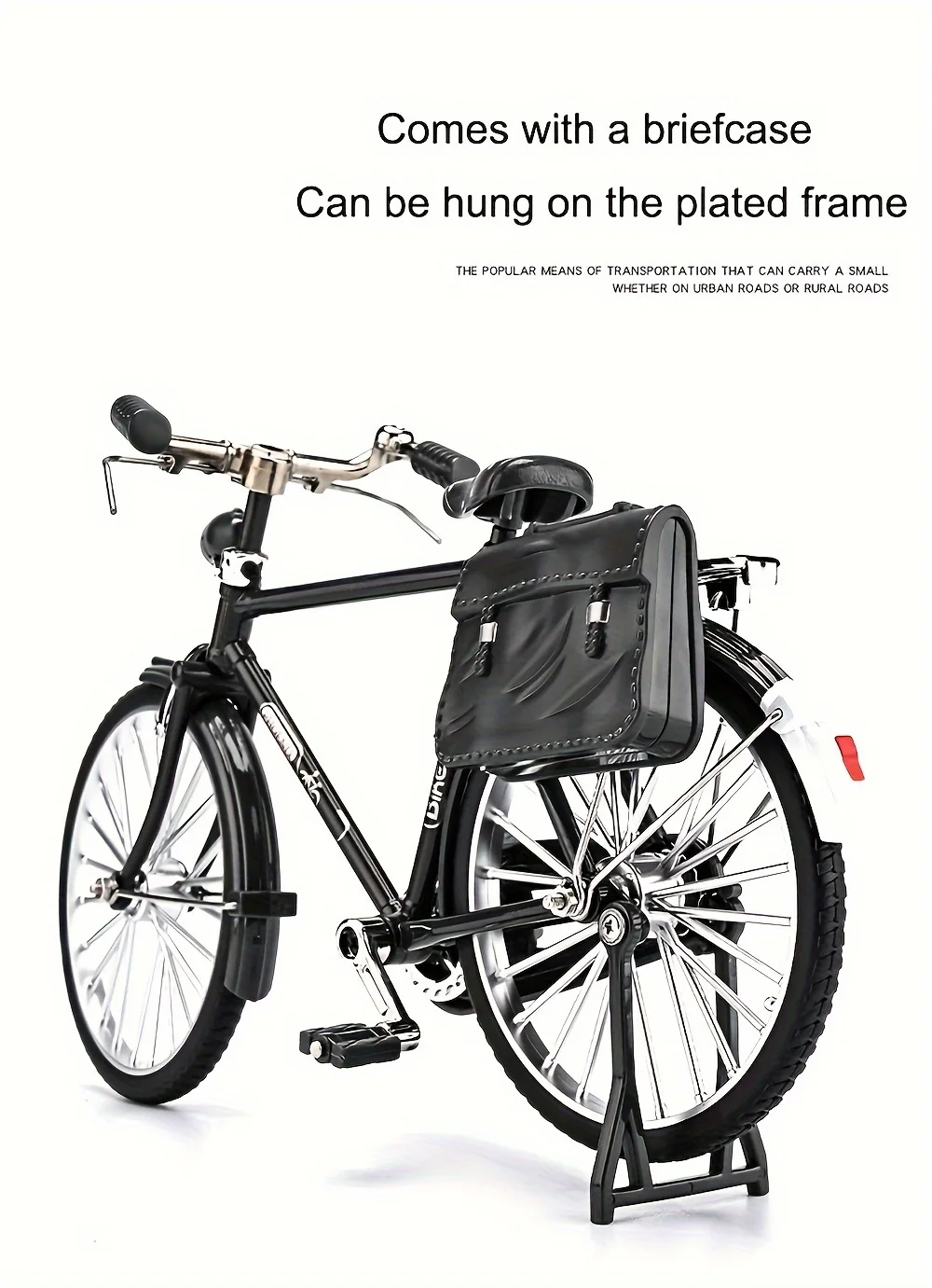 Vintage-Fahrradmodellbausatz – mit Pumpe und Gepäck, ideales Geschenk für Sammler und Home-Office-Dekoration – Detail 9
