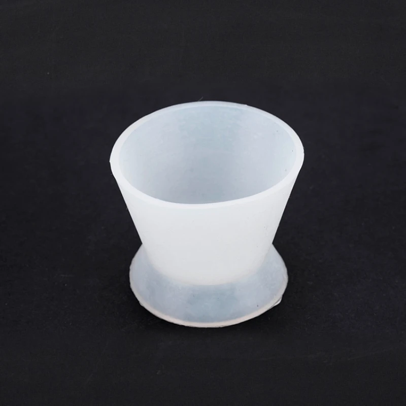 4pcs/Set Dental Self-Setting Cup Dental Oral Material Silicone Rubber Self-Setting Cup Dental Cement Powder Rubber Bowl