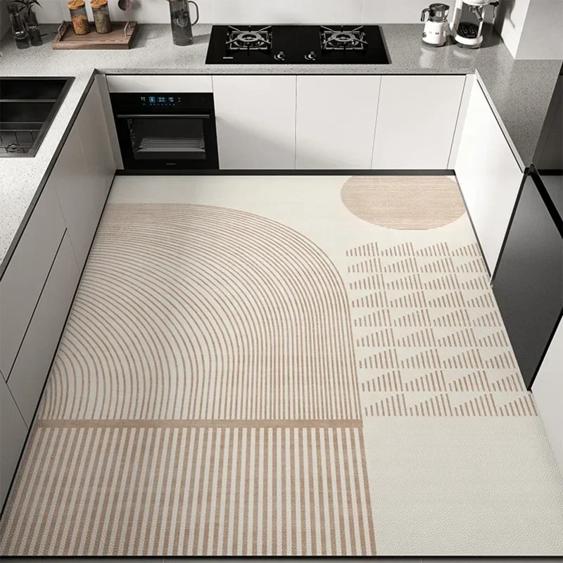 

Большой кухонный ковер, напольный коврик из ПВХ, водонепроницаемый кожаный ковер, украшение для дома, современные маслостойкие коврики Alfombra De Cocina 주방 카펫