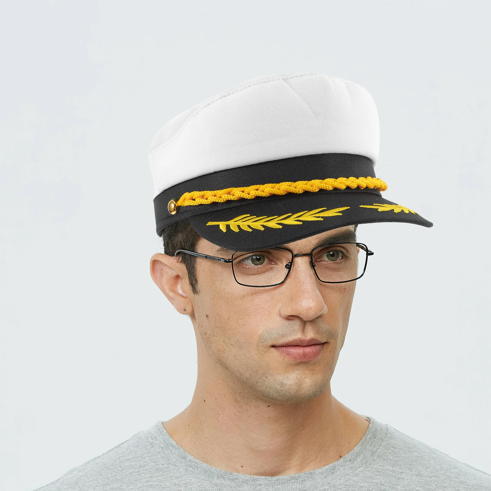 

Vintage Navy Sailor Captain Hat Flat Cap for Men Nautical Costume Parties Yacht Navy Cap Captian Hat Caps for Men