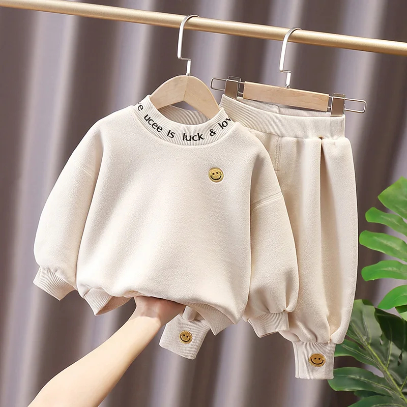 

Fashion Baby Boys Girls Clothes Long Sleeve Sweatershirt+Trousers 2pcs Spring Autumn Sport Clothing Kids 1-6Years Outfits Bebes