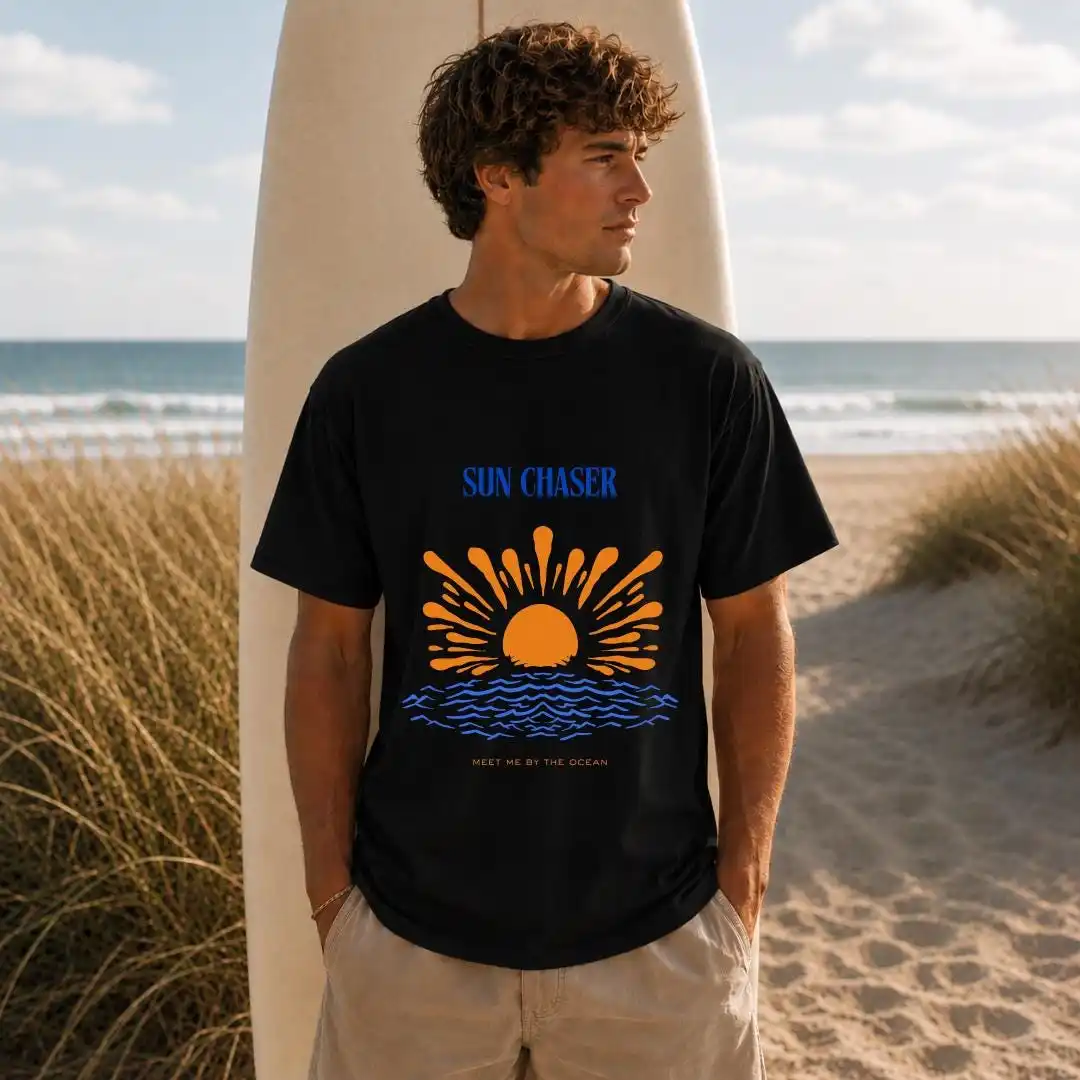 Sun Chaser Beach Shirt, Retro Ocean Graphic Tee, Coastal Cowgirl Summer Tshirt, Vacation Surf Tee, Salty Waves Beachwear