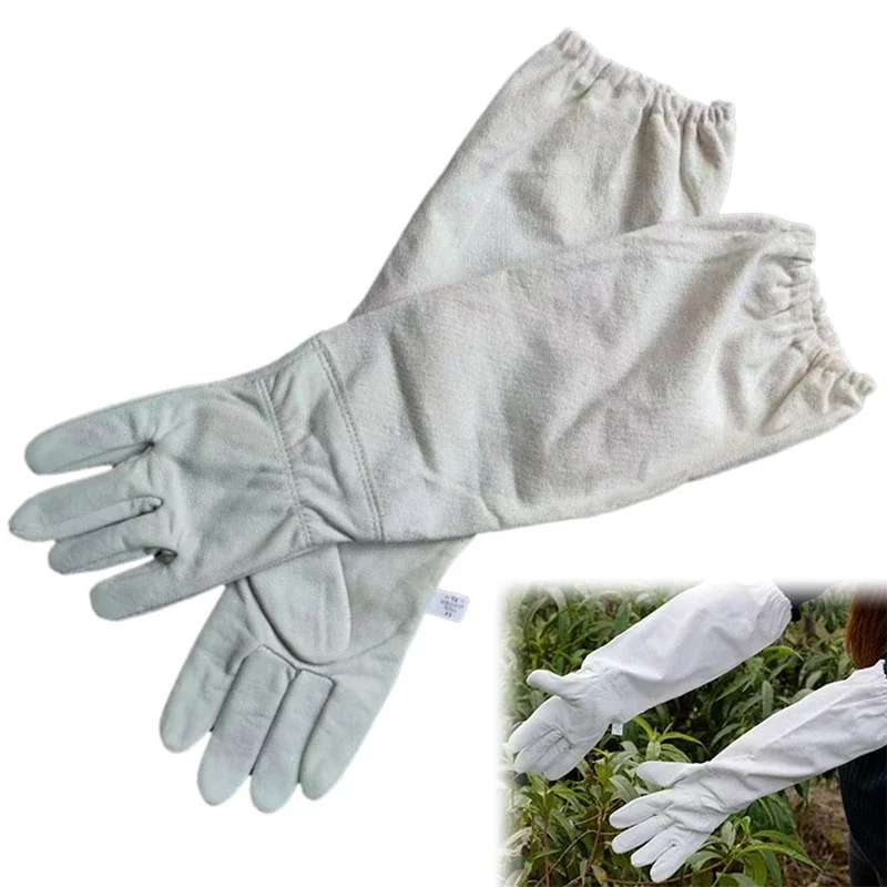 Beekeeping Gloves Anti-bee Anti-sting Breathable Protective Long Sleeves for Beekeeper Canvas Gloves Beekeeping Tools Apiculture