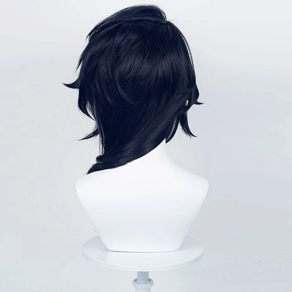 RANYU Genshin Impact Pantalone Wigs Game Regrator Cosplay Synthetic Long Straight Blue White Mix Hair Wig for Party