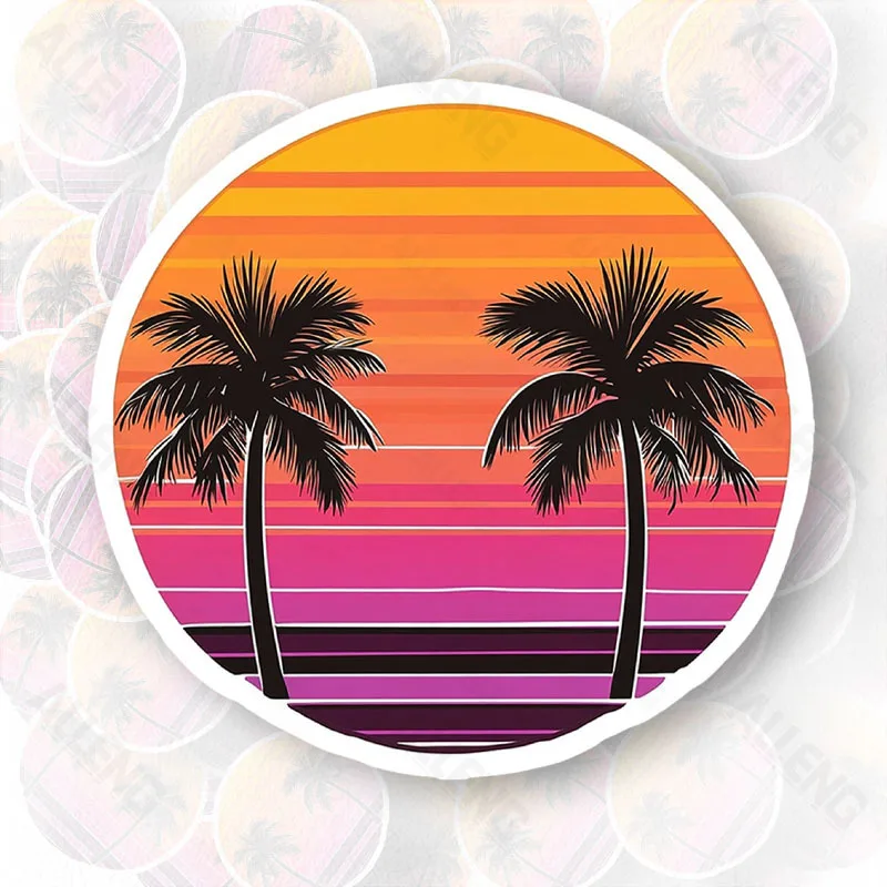 

Прохладная пляжная тематическая наклейка - водонепроницаемая прочная летняя атмосфера для автомобилей, ноутбуков, телефонов - уникальный индивидуальный декор