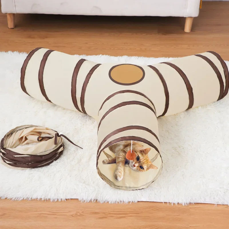 Cat Tunnel Long T/Y Ways Cat Play Tunnel Foldable Funny Interactive Indoor Play Toys Games Kitty Cubes Pet Supplies
