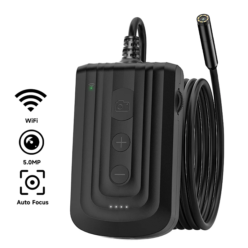 HD1920P Autofocus Lens WIFI Endoscope Camera 5.0MP 8MM 6LEDs Waterproof Wireless Pipe Inspection Borescope Camera Car Checking