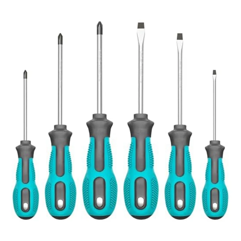 

6 Piece Screwdriver Set Magnetic Screwdriver Set As Shown Anti-Slip Pad Grip Nut Screwdriver Repair Tool Set. Gift