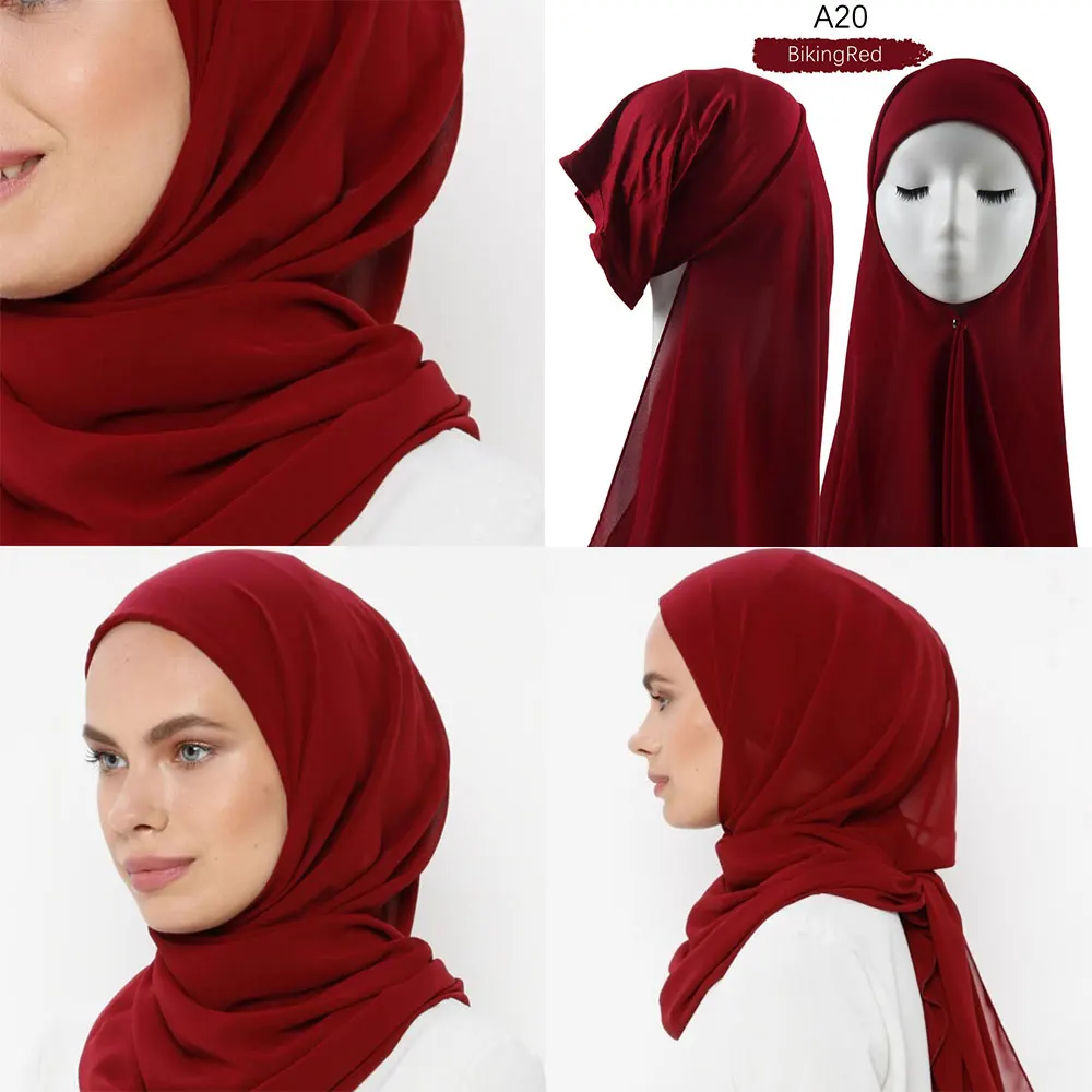 Ăn Liền Hijab Có Mũ Nặng Voan Áo Hijab Cho Nữ Vân Hồi Giáo Thời Trang Hồi Giáo Hijab Bộ Đội Khăn Quàng Cho Phụ Nữ Hồi Giáo khăn Trùm Đầu