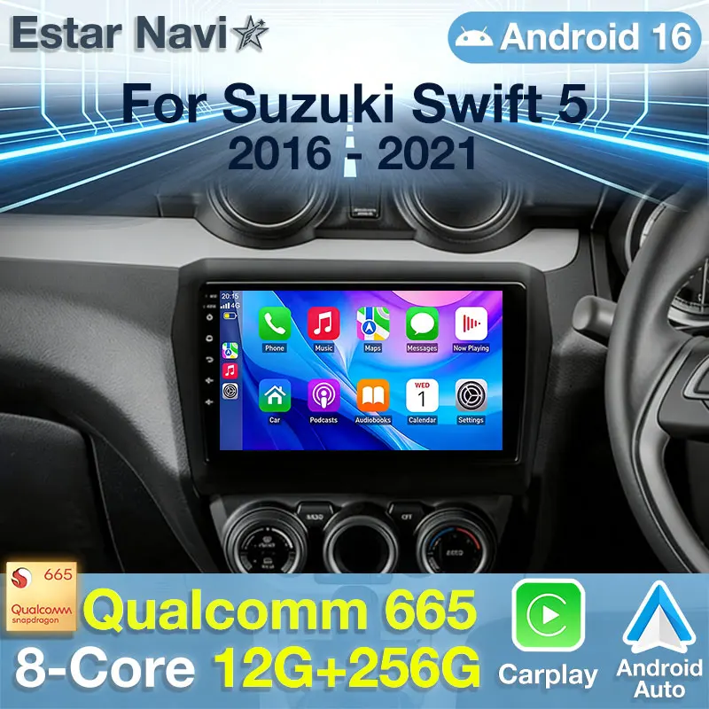 Android 16 Car Radio For Suzuki Swift 5 2016 - 2020 GPS Multimedia Player Navi Head Unit Wireless Carplay Auto 360 Camera BT DSP
