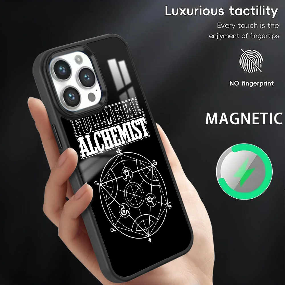 

F-FULLMETAL A-ALCHEMIST Phone Case For iPhone 16 15 14 13 12 11 Pro Max Plus Mini Magnetic Magsafe Wireless Charging Cover Coque
