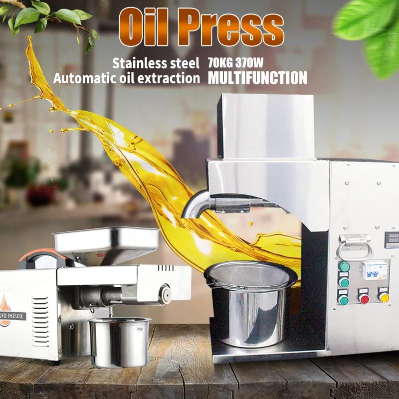 Stainless Steel Small Home Use Automation Olive Coconut Flaxseeds Oil Expeller Nuts Mini Oil Press Machine