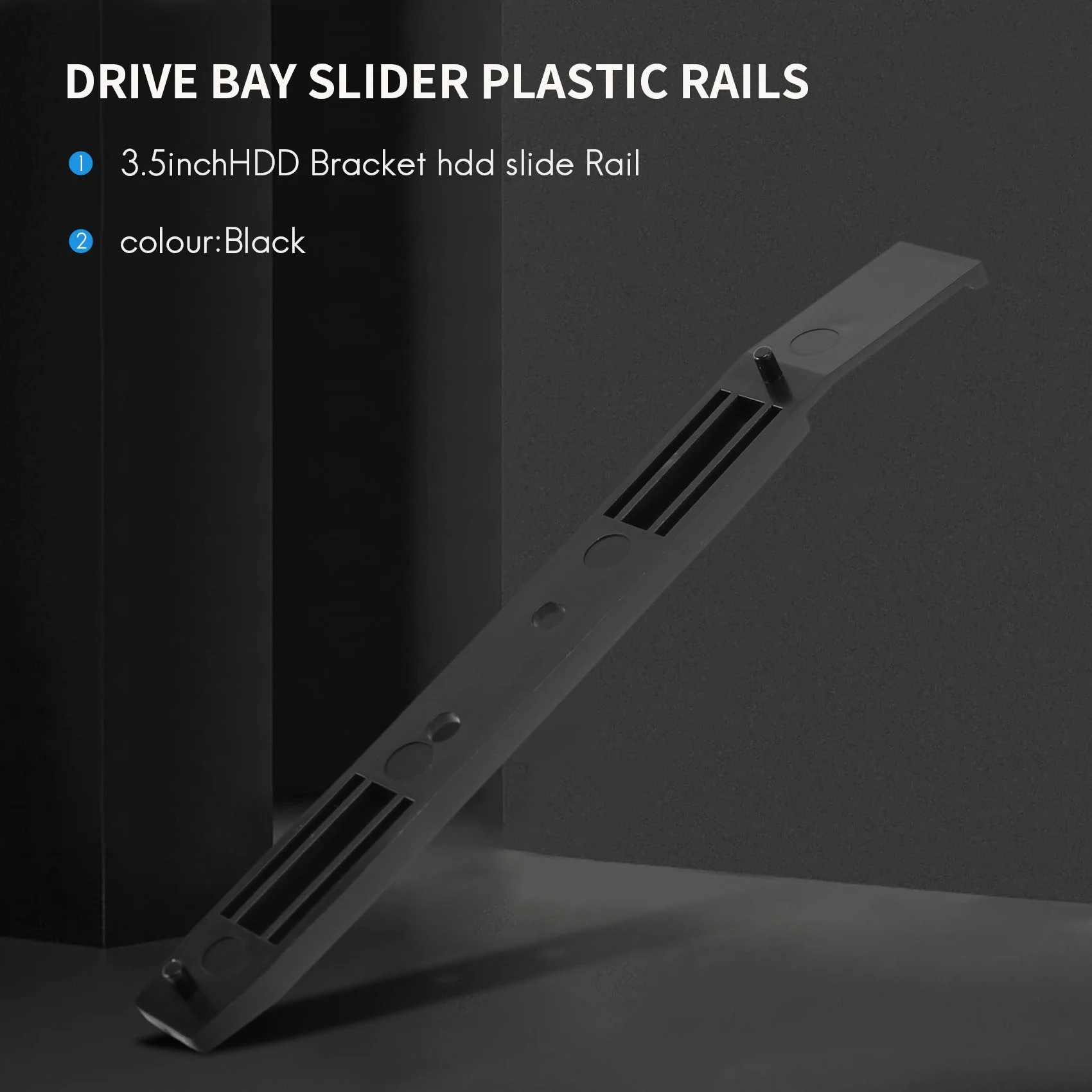 5 Pairs Hard Drive Rails Chassis Cage Accessories Drive Bay Slider Plastic Rails for 3.5 to 5.25 Hard Drive Tray