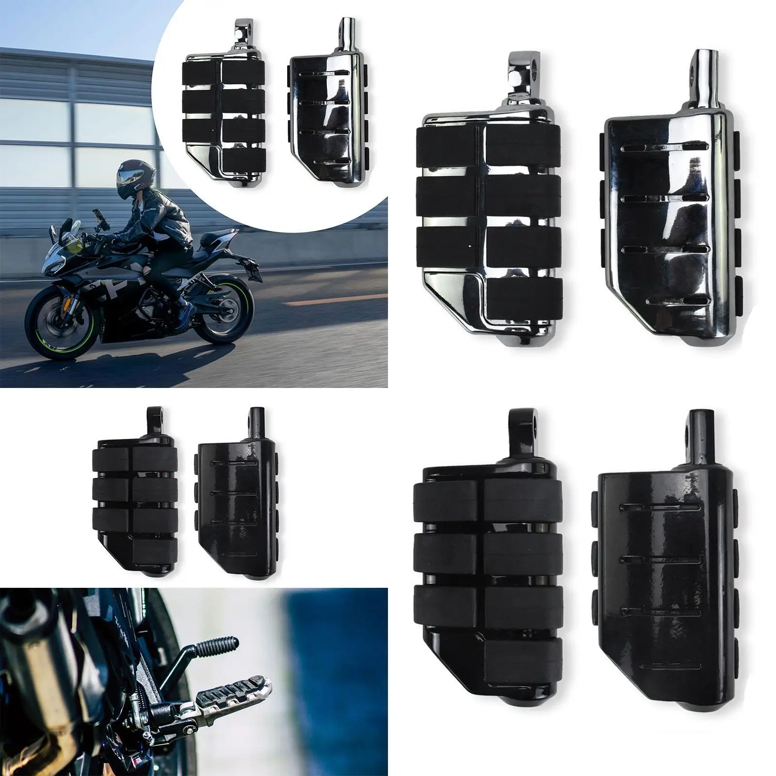 

Motorcycle Foot Pegs Metal Motorbike Left Right Motorcycle Highway Foot Pegs