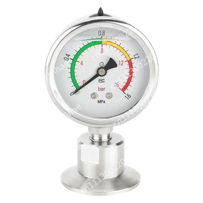Sanitary diaphragm pressure gauge YNTP60BF stainless steel shock-resistant diaphragm quick-loading clamp chuck 50.5/64