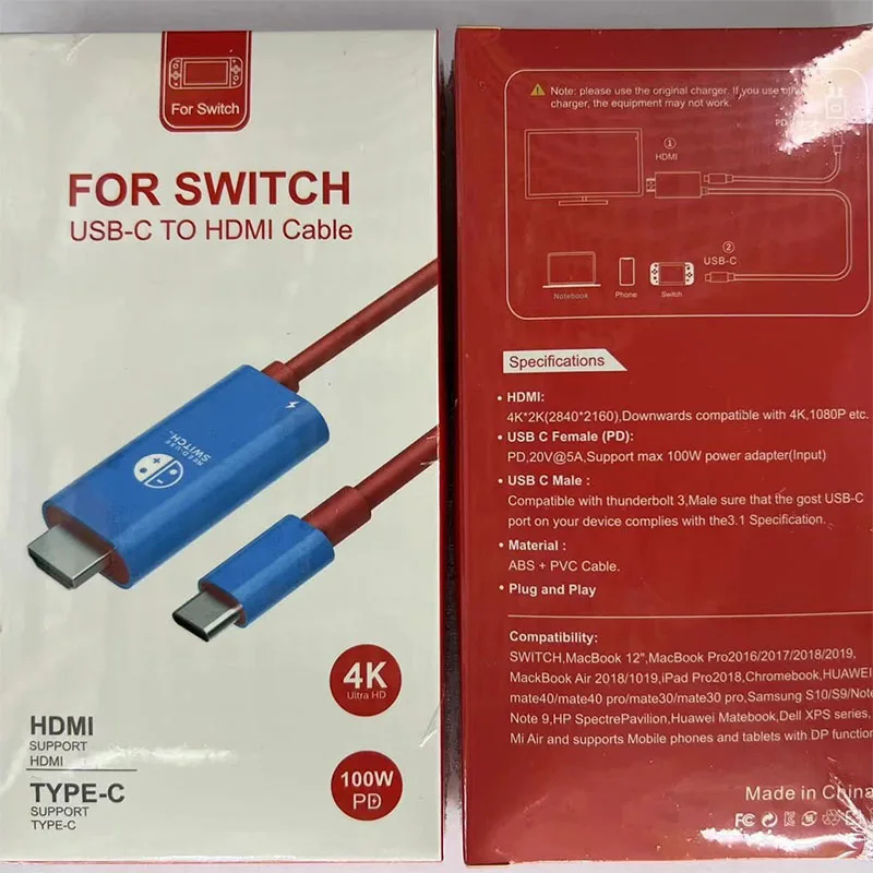 

For Nintendo Switch game console Type-C adapter cable USB3.1 same screen cable for mobile phones and computers HD projection cab