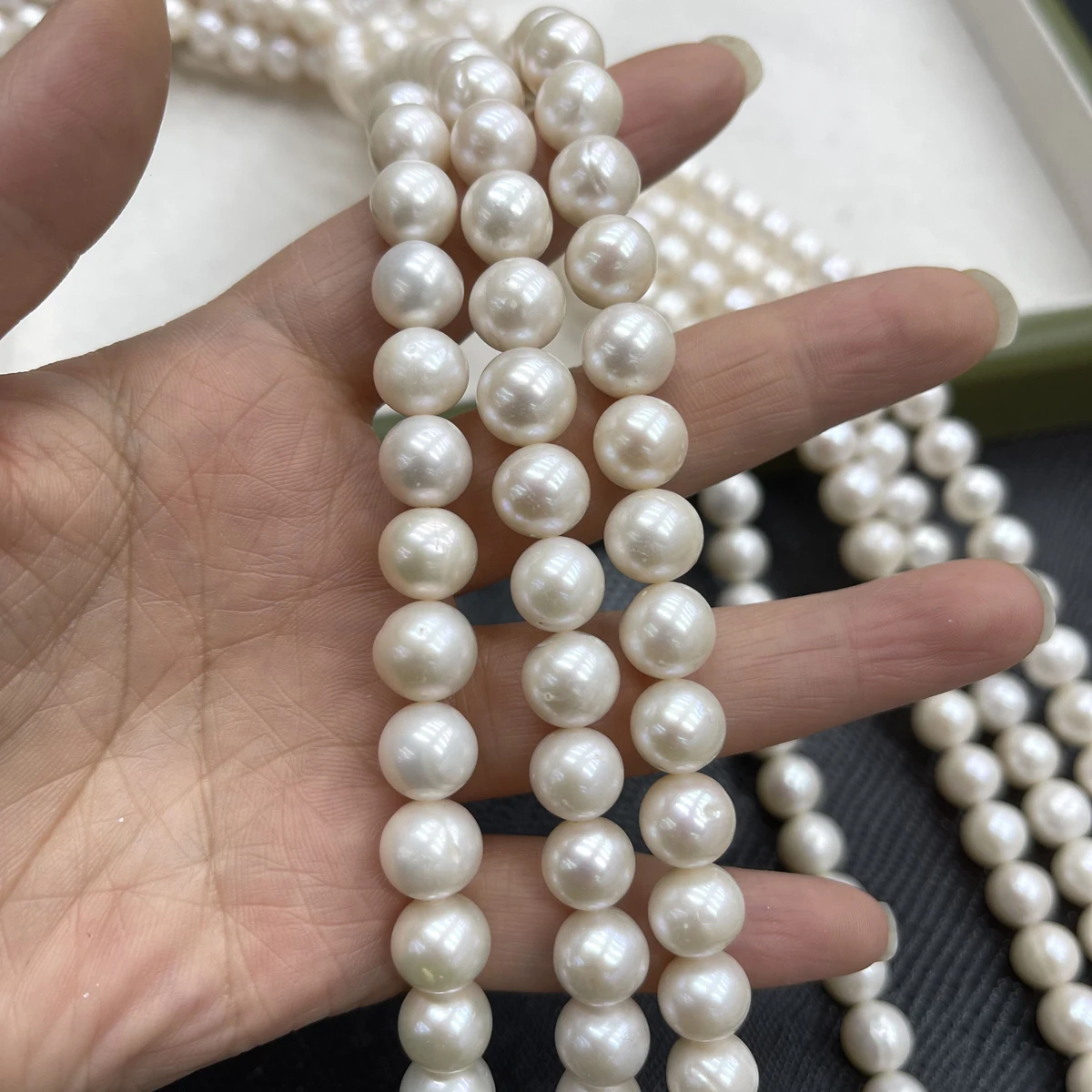 

AAAA 10-11mm Near-Round Natural Freshwater Pearl Semi-Finished Beads for DIY Jewelry Making Necklace Bracelet
