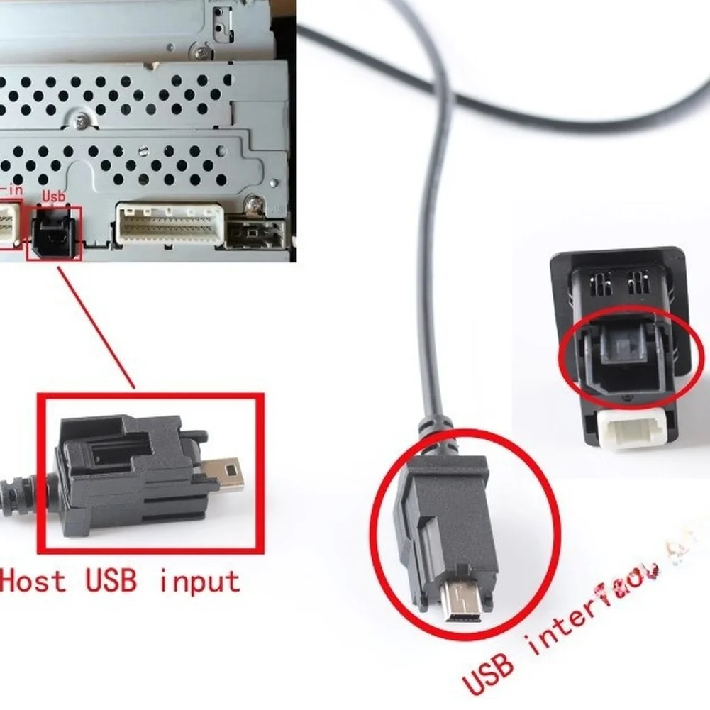 USB Socket Cable Car Radio USB Car Audio Upgrade USB Socket Connection Quick Installation Wear-resistant Construction