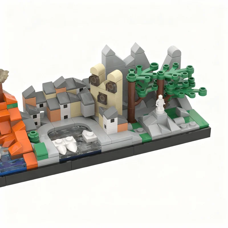 540-teiliges MOC Architektur Skylines Korsika Skyline Modellbausatz Konstruktionsidee Spielzeug Weihnachtsgeschenk Lernbausteine für Kinder