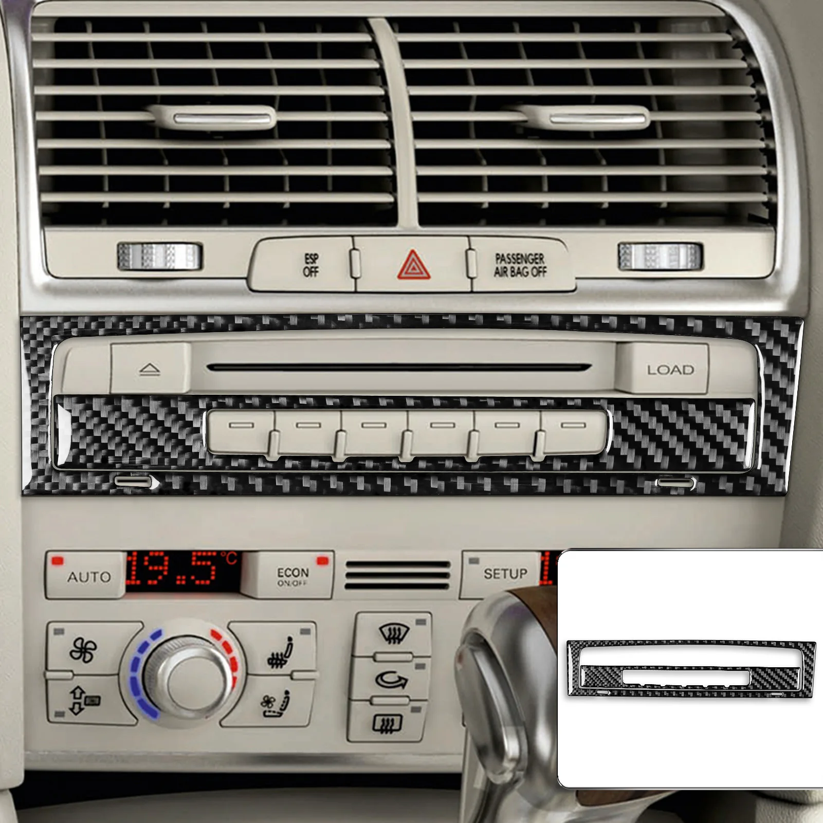 

Для Audi Q7 2007-2015 ремонт углеродного волокна интерьер под дерево радио CD панель отделка аксессуары наклейка