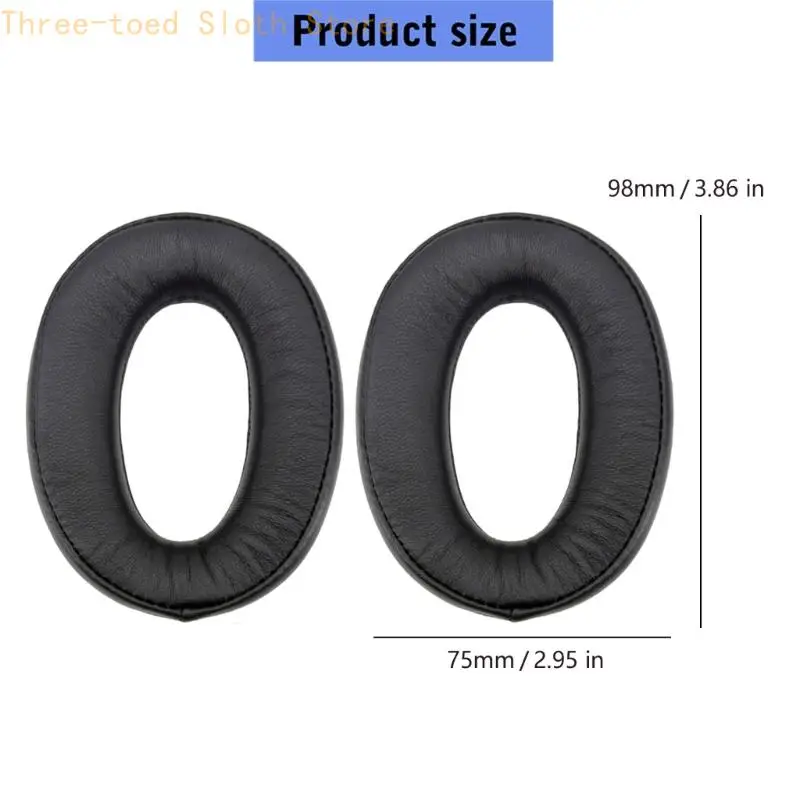 Ersatz für linkes und rechtes Kopfhörer-Lammfellkissen für MDR1000X und WH1000XM2, gepolsterte Form mit hinteren Montageplatten – Detail 6