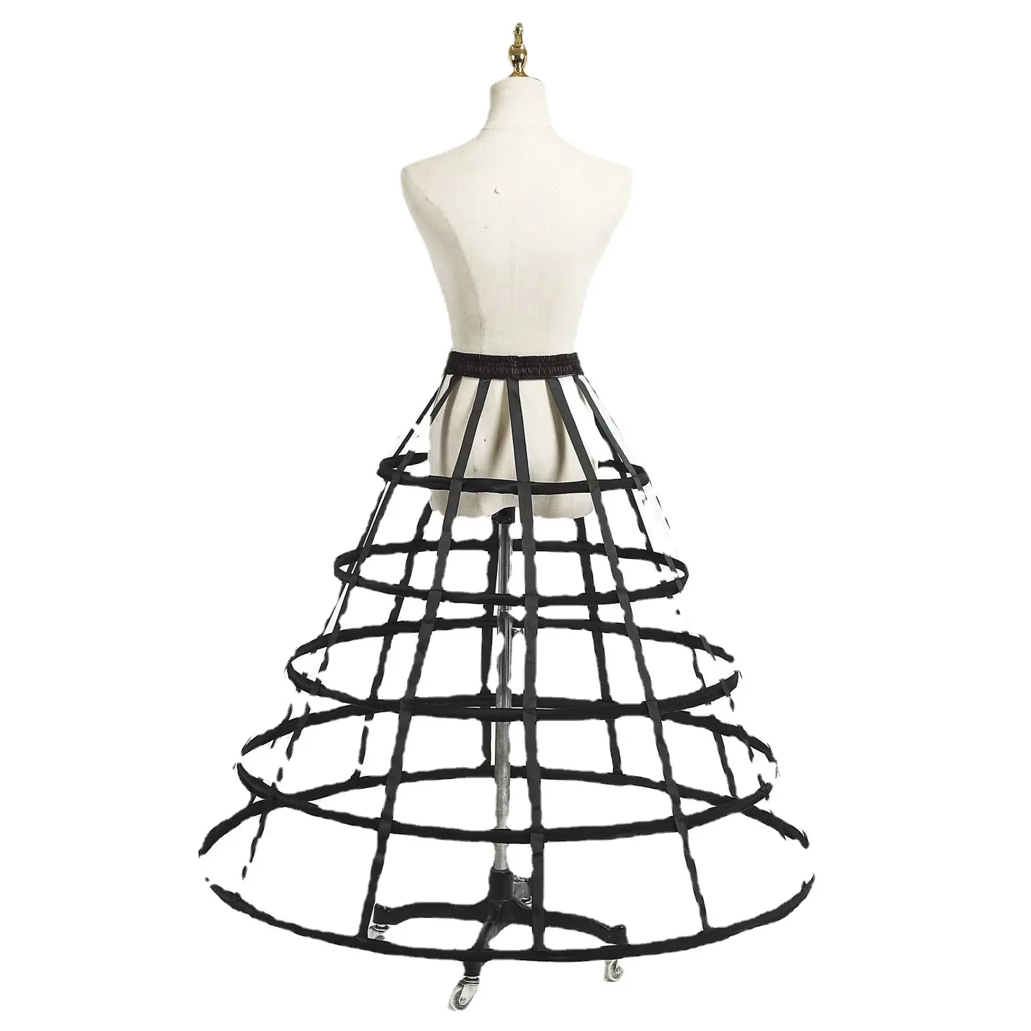 Hollow-out Bird Cage Fishbone (Two/Three/Four/Five) Steel Black White Crinoline Cosplay Violent Lolita Transparent Slip Dress