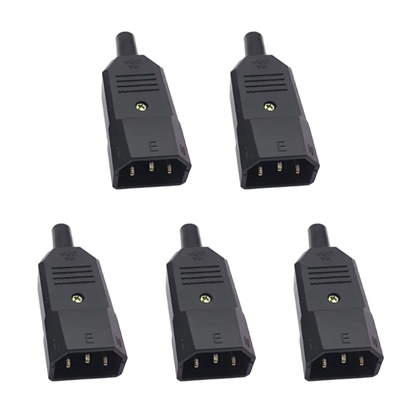 Set of 5pcs Versatile IEC C14 Male/C13 Female Power Plug Adapter 3pin Power Sockets DIY Wiring Plug UPS PDU Connectors Dropship