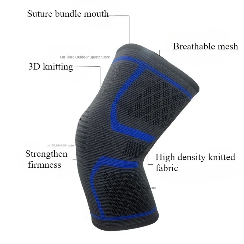 1PCS New Sport Kneepad Silica Gel Non-slip Knee Pads Running Yoga Kneelet Protective Ventilation Knit Nylon High Elasticity