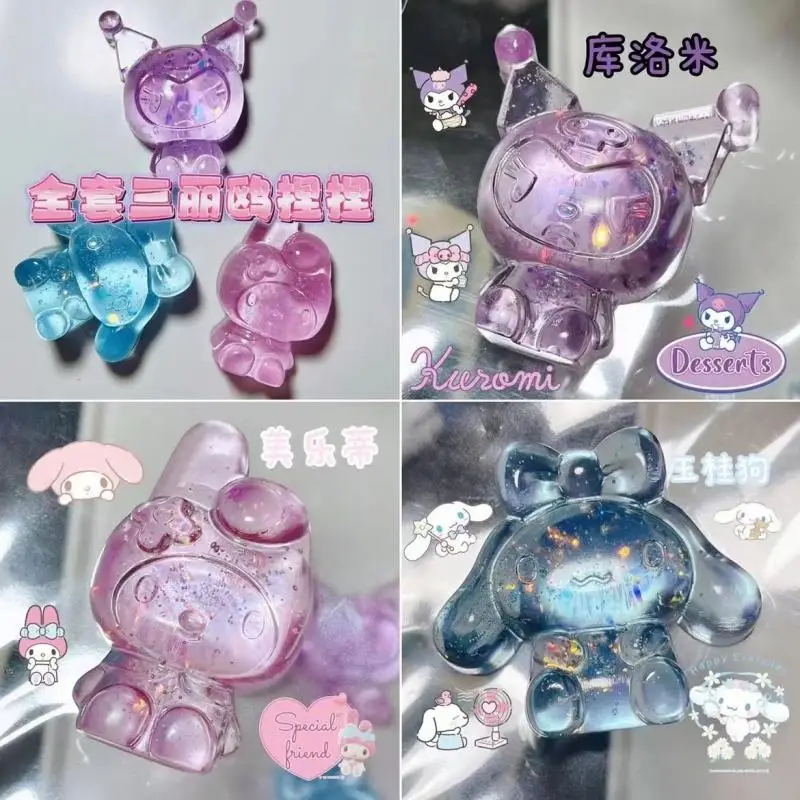 Sanrioed Anime Cartoon My Melody Cinnamoroll Pinch Decompression Toy Ins Kawaii Jelly Glue Decompression Model Toy Holiday Gifts