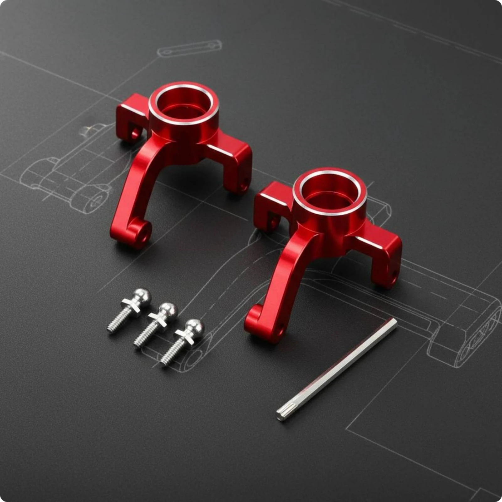 2 Pieces Micro RC Steering Cup High Strength Front Steering Knuckle RC Front Knuckle Set Wear Resistant Caster Block