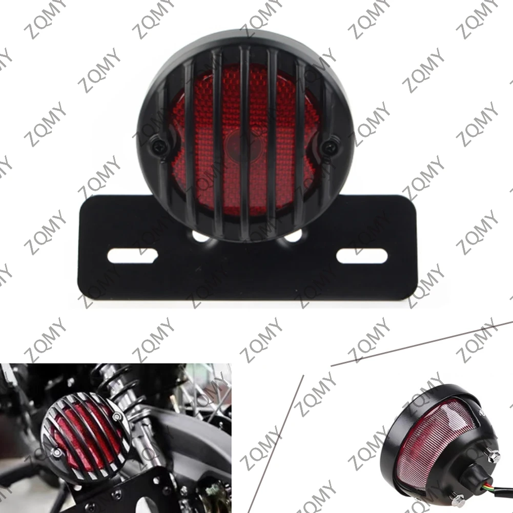 Universal Motorcycle Side Mount Tail Light License Plate Bracket For Cafe Racer Dirt Bike ATVs Custom Chopper