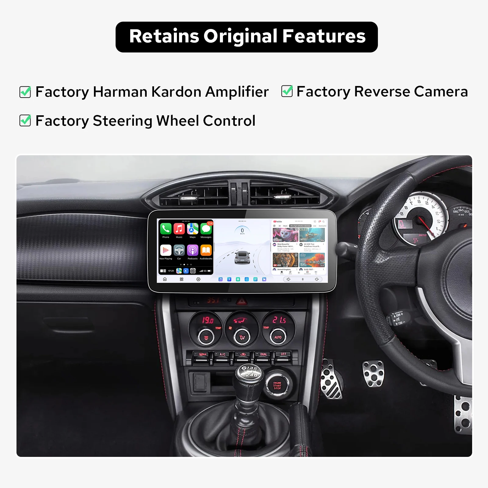 JOYING QCM6490 12+256GB Car Radio Android Head Unit for Toyota GT86/Subaru BRZ/Scion FRS 2012-2016 RHD Plug&Play Installation