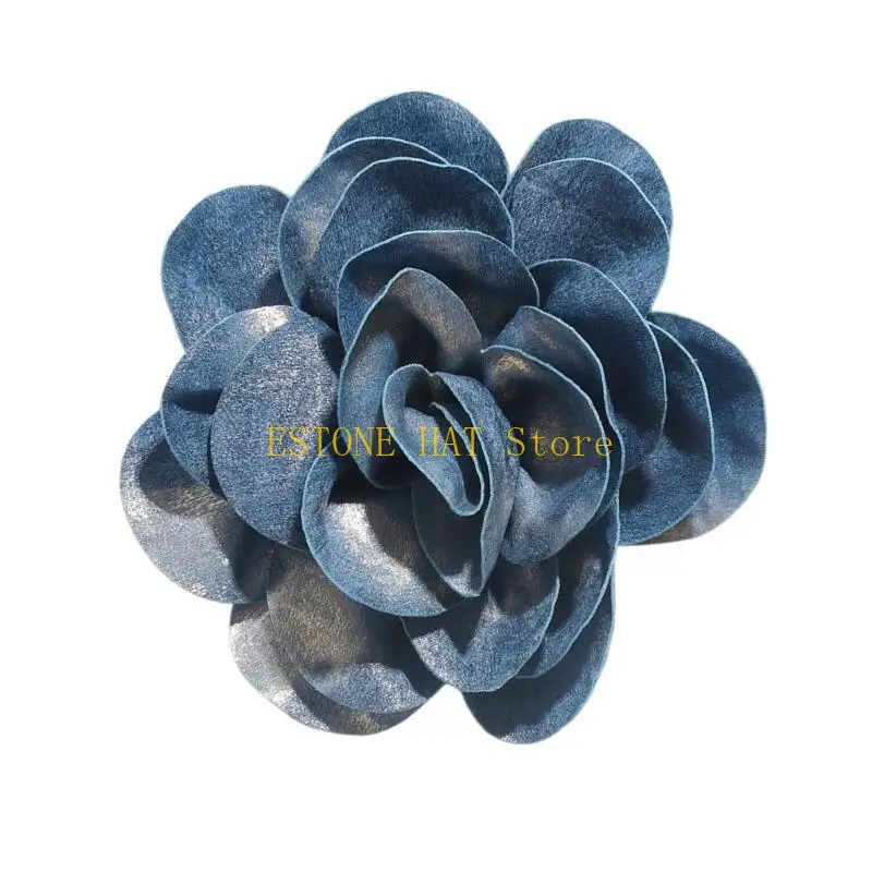 49MF Camellias Lapel Pin for Parties, Dinners, and Weddings Elegant Rose Lapel Pin Hair Clip Flower Photo Props