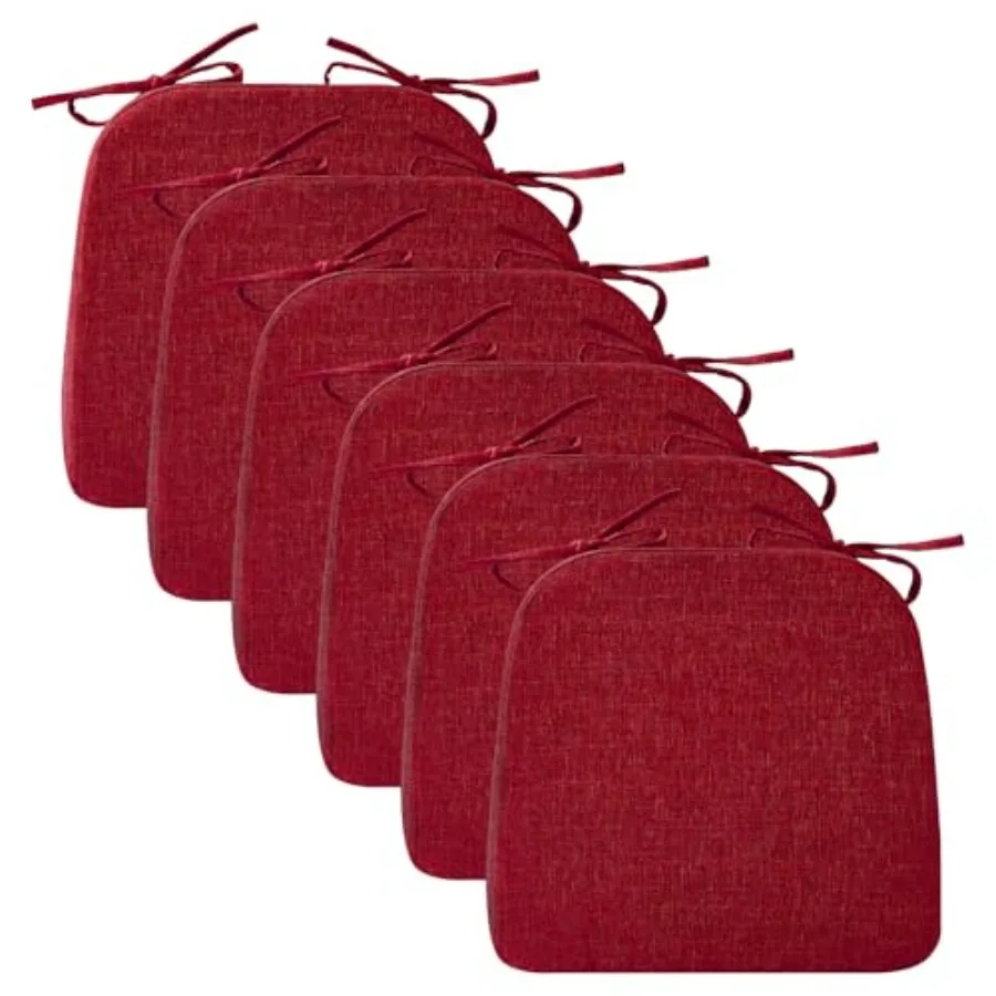 

Подушки для стульев: толстые (2 дюйма) D-образные подушки для обеденных и кухонных стульев с моющимся чехлом и креплениями, нескользящие