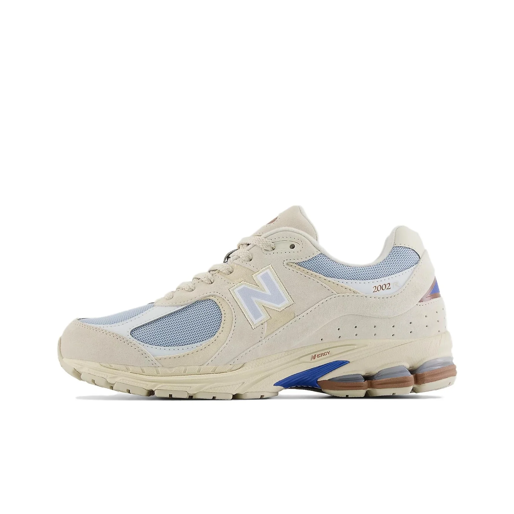 New Balance NB 2002R - حذاء جري كاجوال متعدد الاستخدامات، قديم، منخفض القطع للرجال والنساء، لون رمادي وأزرق.