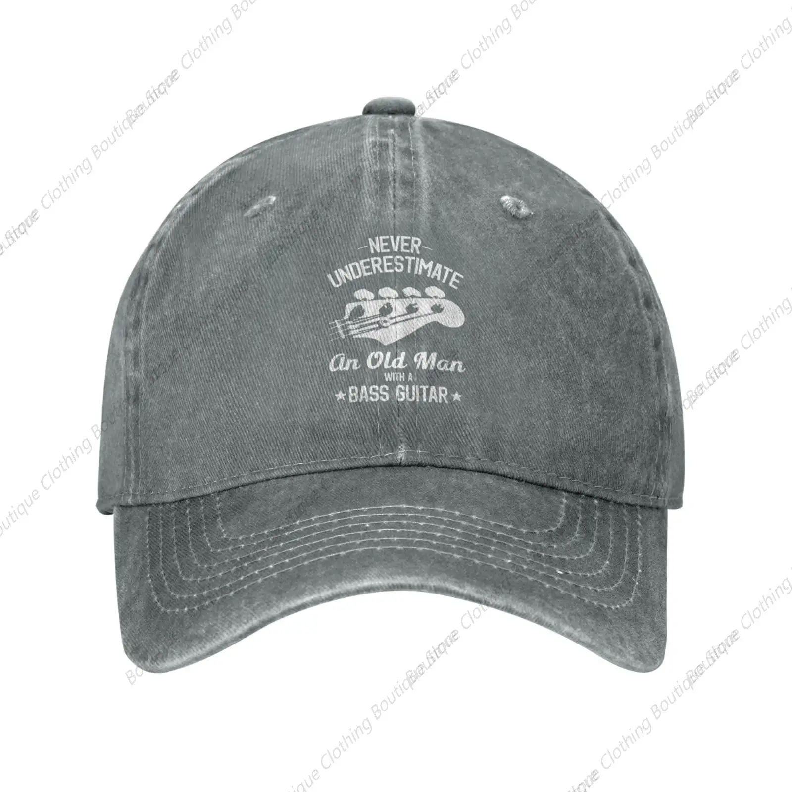 

Never Underestimate an Old Man A Guitar Hat Washed Cotton Vintage Baseball Cap Adjustable Trucker Hat Gray