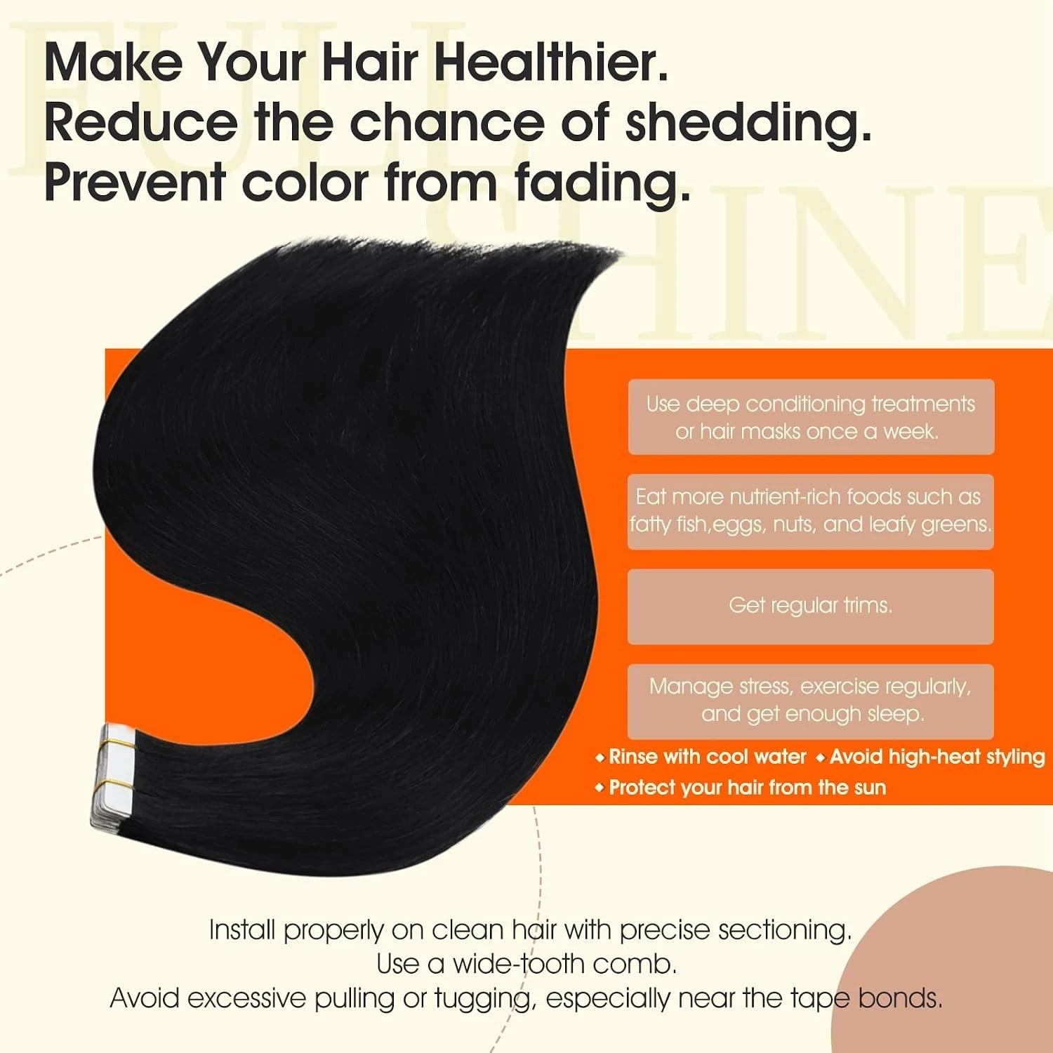 Full Shine Tape In Hair Extensions 100% Human Hair 20 PCS 50G Skin Weft Hair Extension