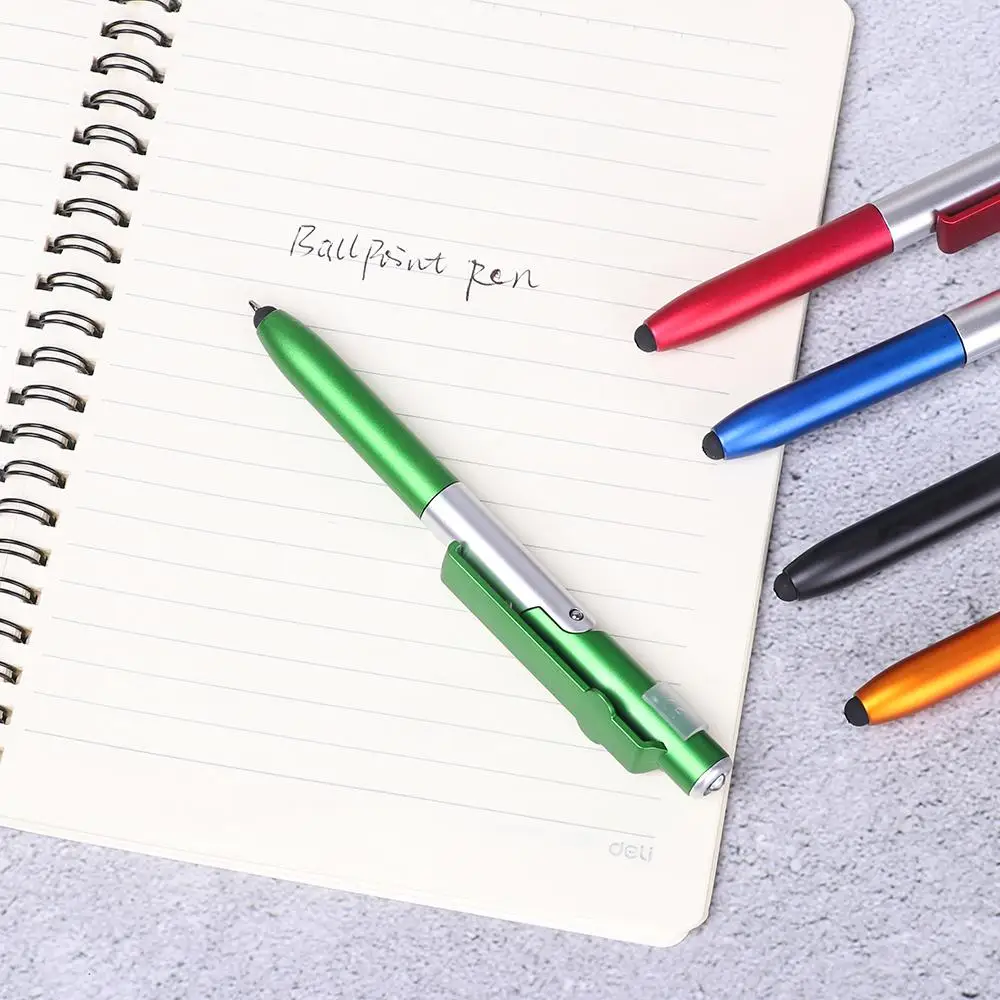 Creative LED Light Ballpoint Pen Electronics Multi-function Mobile Phone Stand Foldable Touch Screen Pen