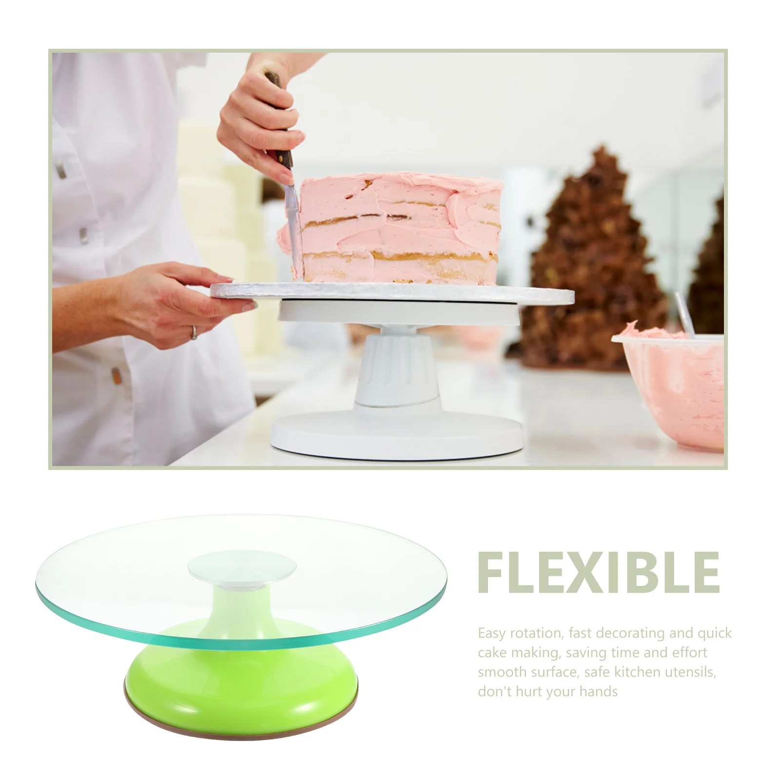 

Cake Decorating Turntable Premium Material Smooth Rotating Platform Baking Tool Cake Decoration Table Baking Utensil