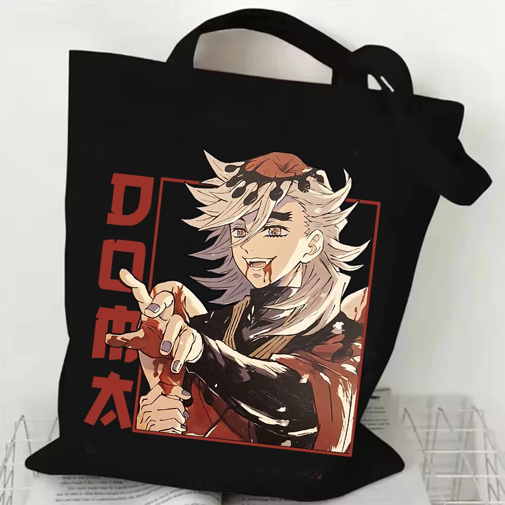 

Hot Anime Demon Slayer Douma Canvas Bag Shopping Tote Bag Shopper Bag for Fans Gift