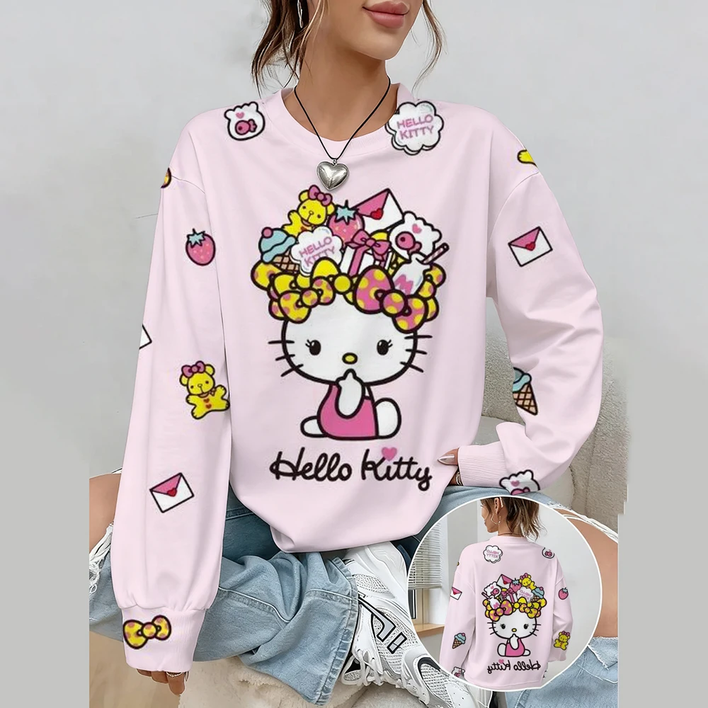 2026 جديد مرحبا كيتي الكرتون الأسرة المرأة هوديي الكرتون أنيمي الرجال البلوز 2026 جديد ربيع الخريف زوجين البلوز الملابس #6