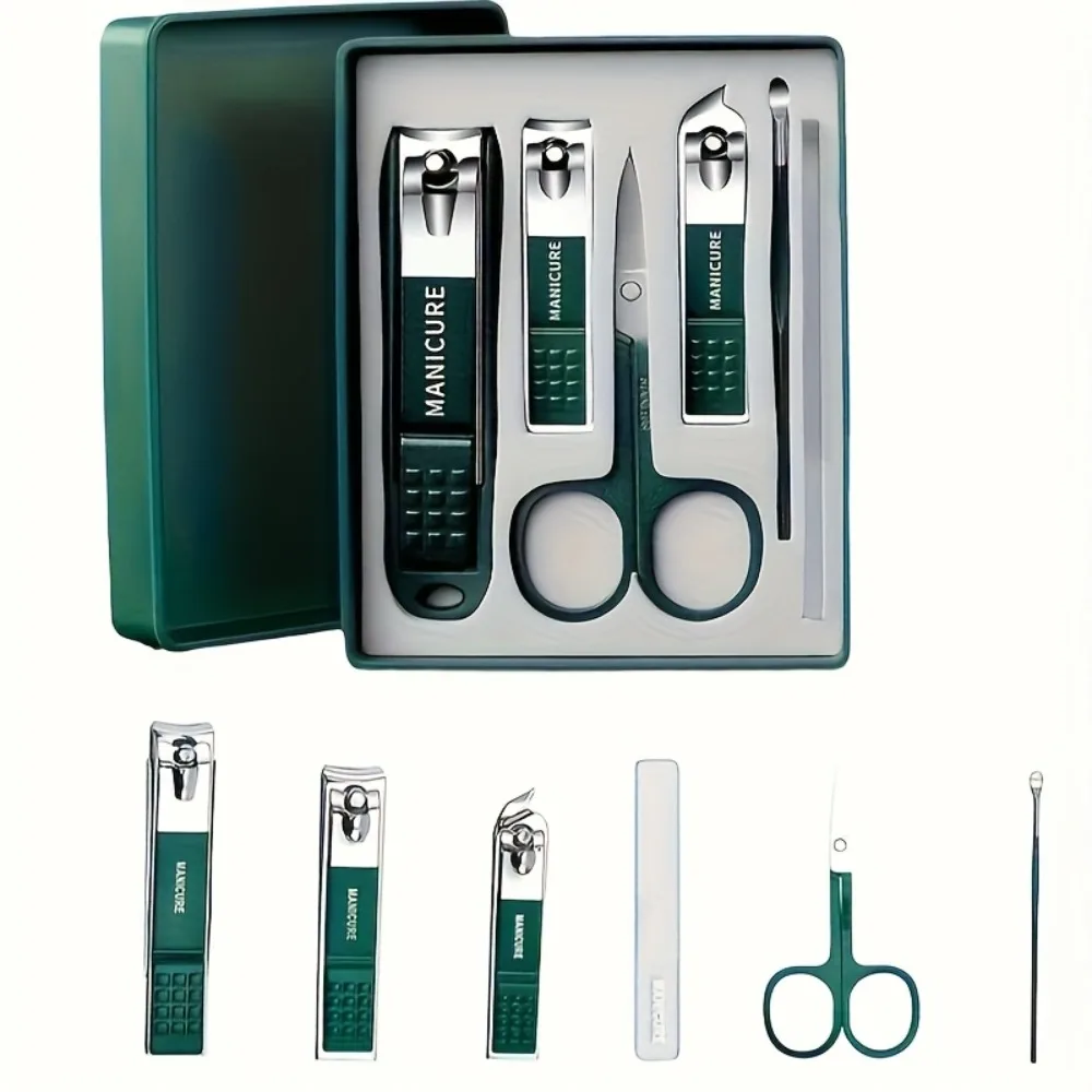 

6Pcs Anti-Splash Nail Clippers Set Stainless Steel Professional Manicure Pedicure Tools for Women Men Home Salon Grooming Kit
