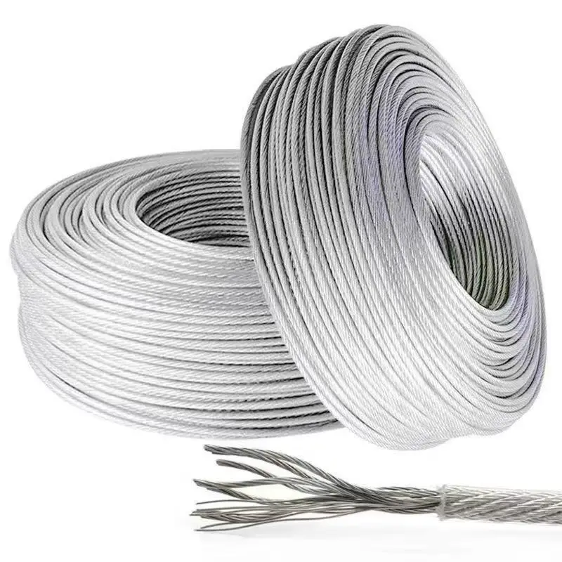1-4mm Stainless Steel Wires Ropes Rustproof Lifting Line Flexible Aircraft Cable Wire Rope for Clothesline Zipline Deck Railing
