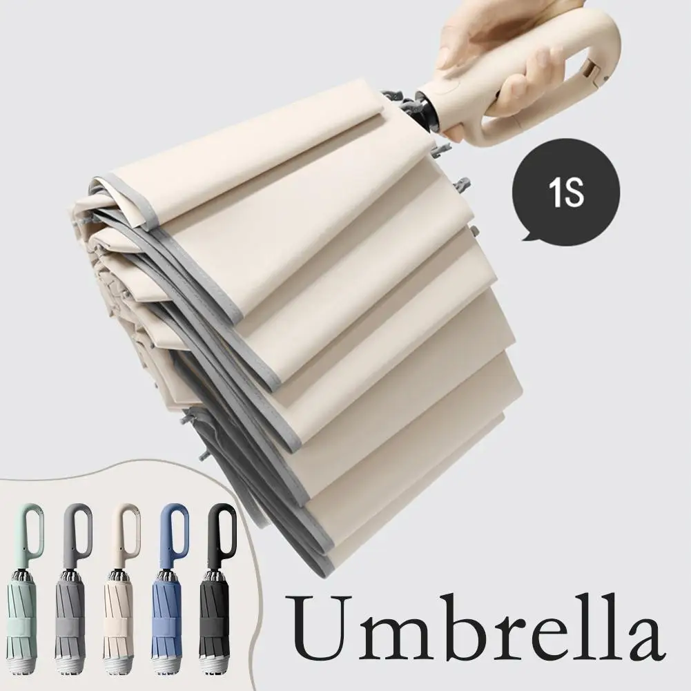 Fully Automatic Reverse Folding Umbrella With Windproof Reflective Stripe UV Umbrellas For Men Women Carabiner 2 In1 Sunsha C5C8