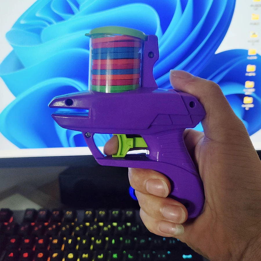 Flying saucer radish soft bomb launcher children's toy flying saucer gun parent-child interactive two-player battle outdoor acti